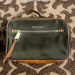 MICHAEL KORS Olive Green Nylon Polly Crossbody Bag